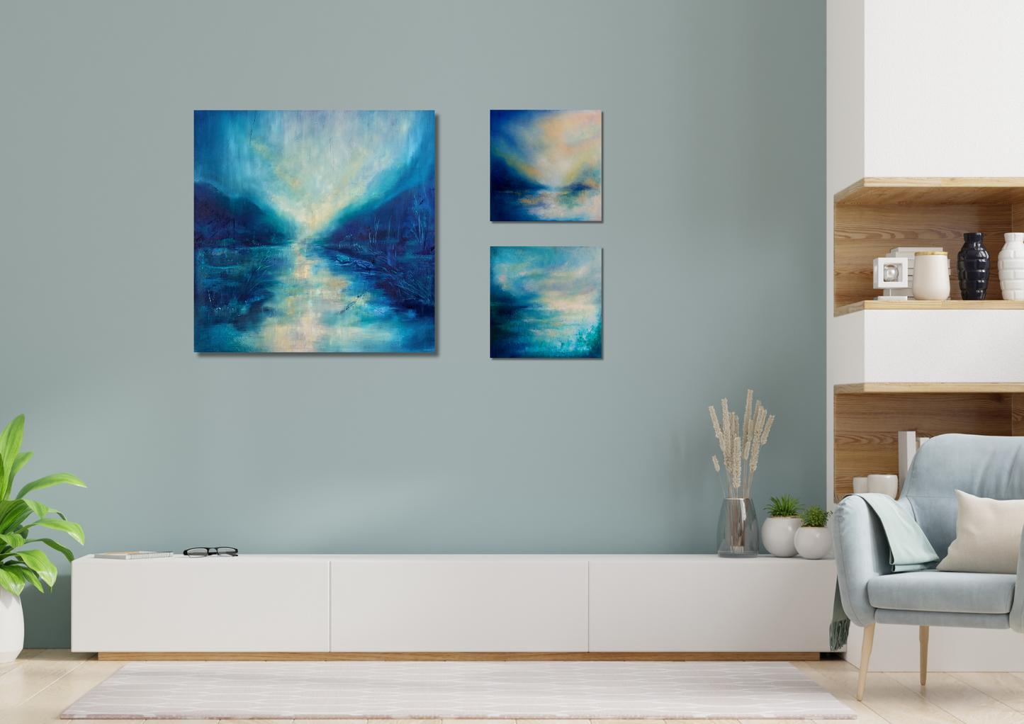 Abstract Landscape in Blue 1 - Original artwork
