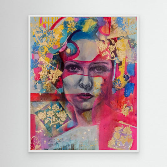 Lady in pink. Print on Canvas