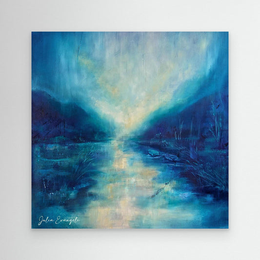 Blue Abstract Landscape 1 - Print on canvas