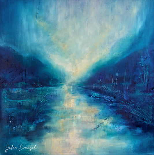 Abstract Landscape in Blue 1 - Original artwork