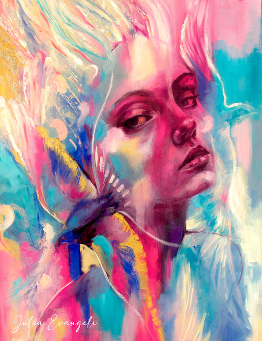 Lady Bird in pink -Original artwork