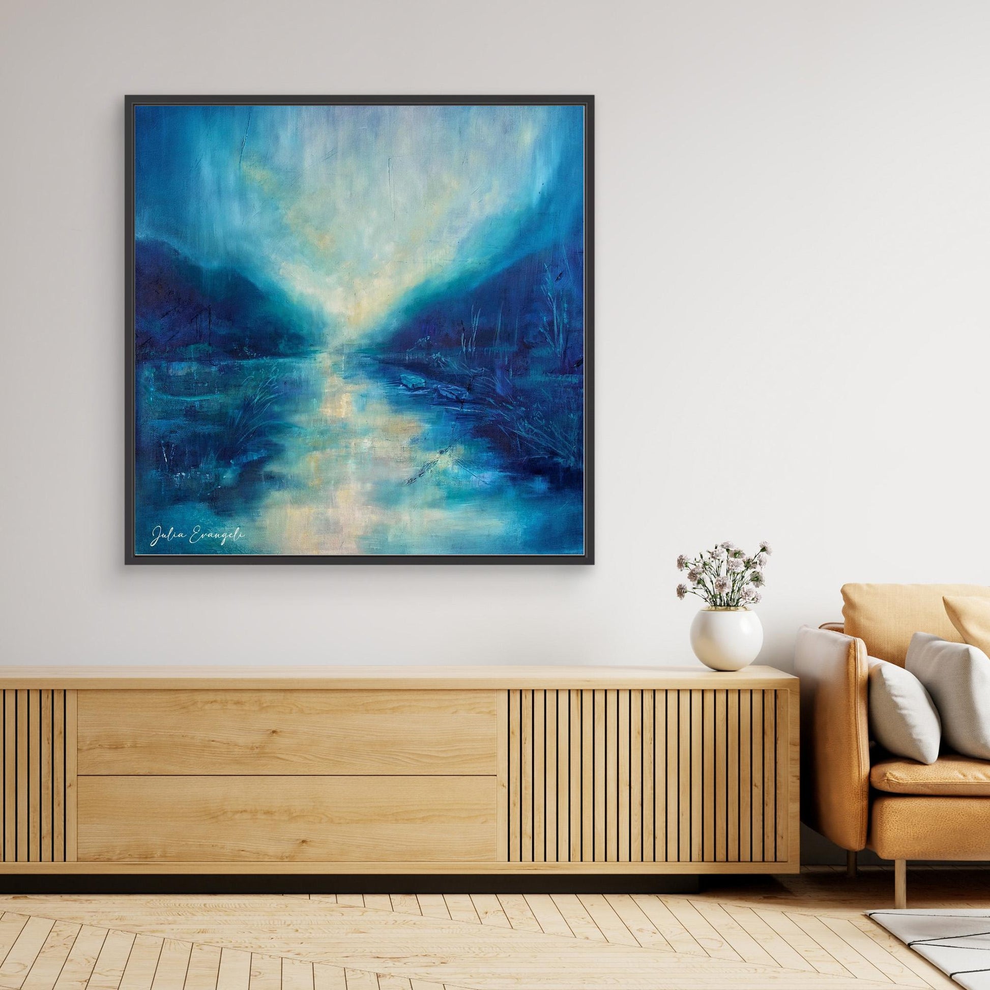 Blue Abstract Landscape 1 - Print on canvas