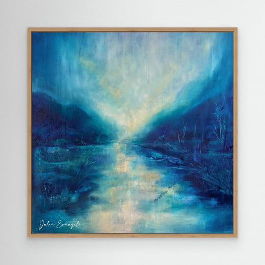 Blue Abstract Landscape 1 - Print on canvas