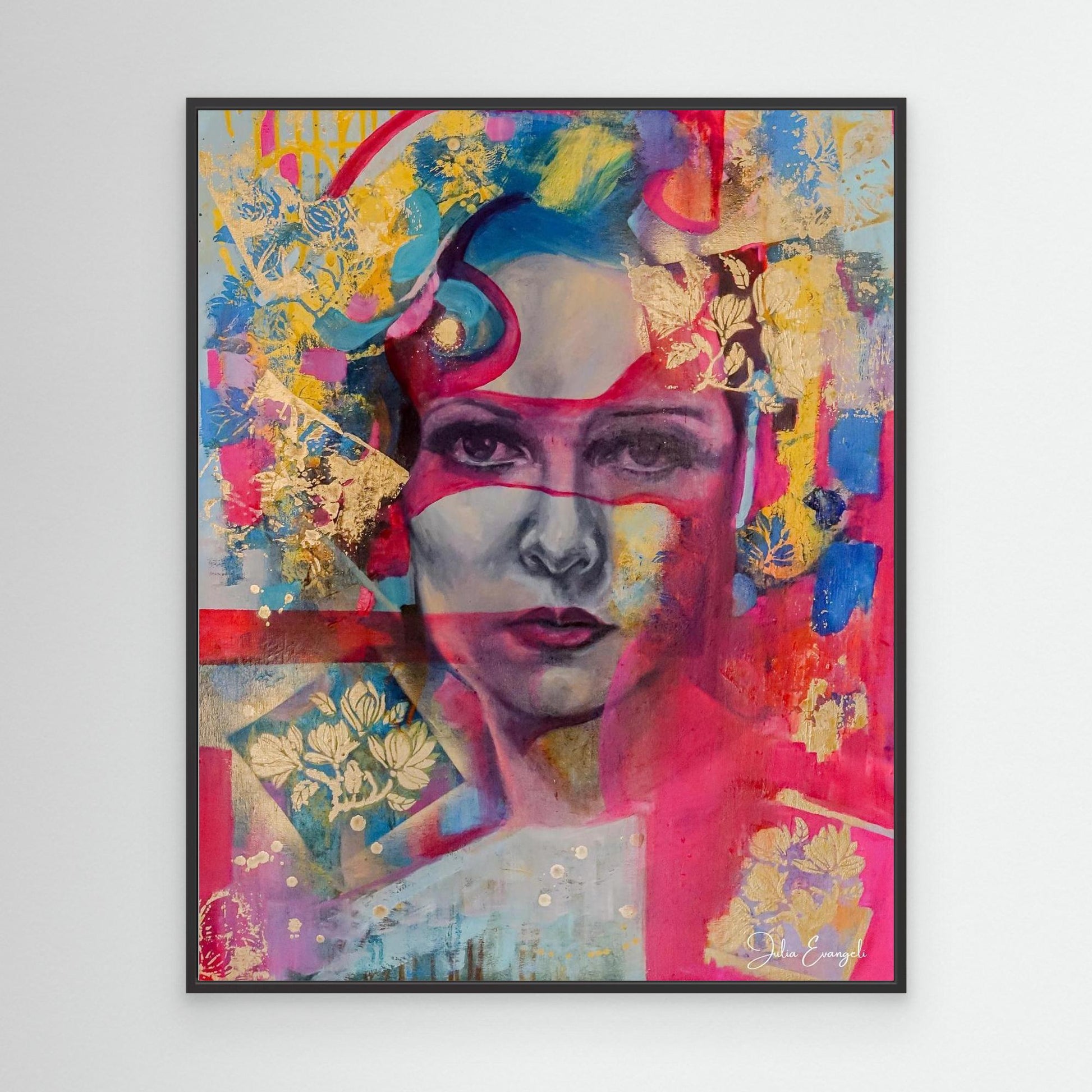 Lady in pink. Print on Canvas