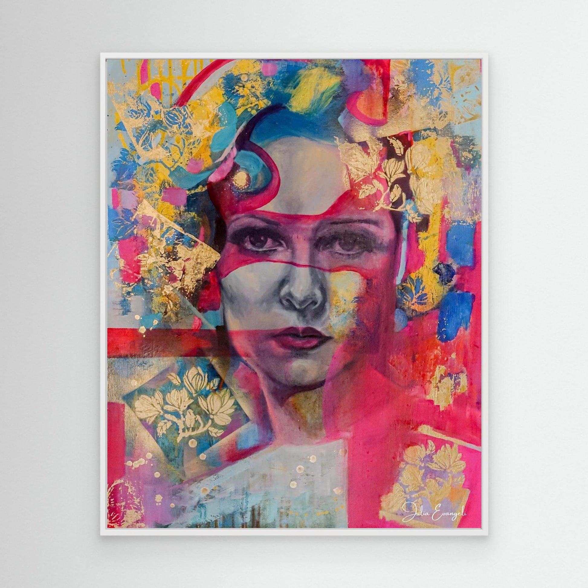 Lady in pink. Print on Canvas