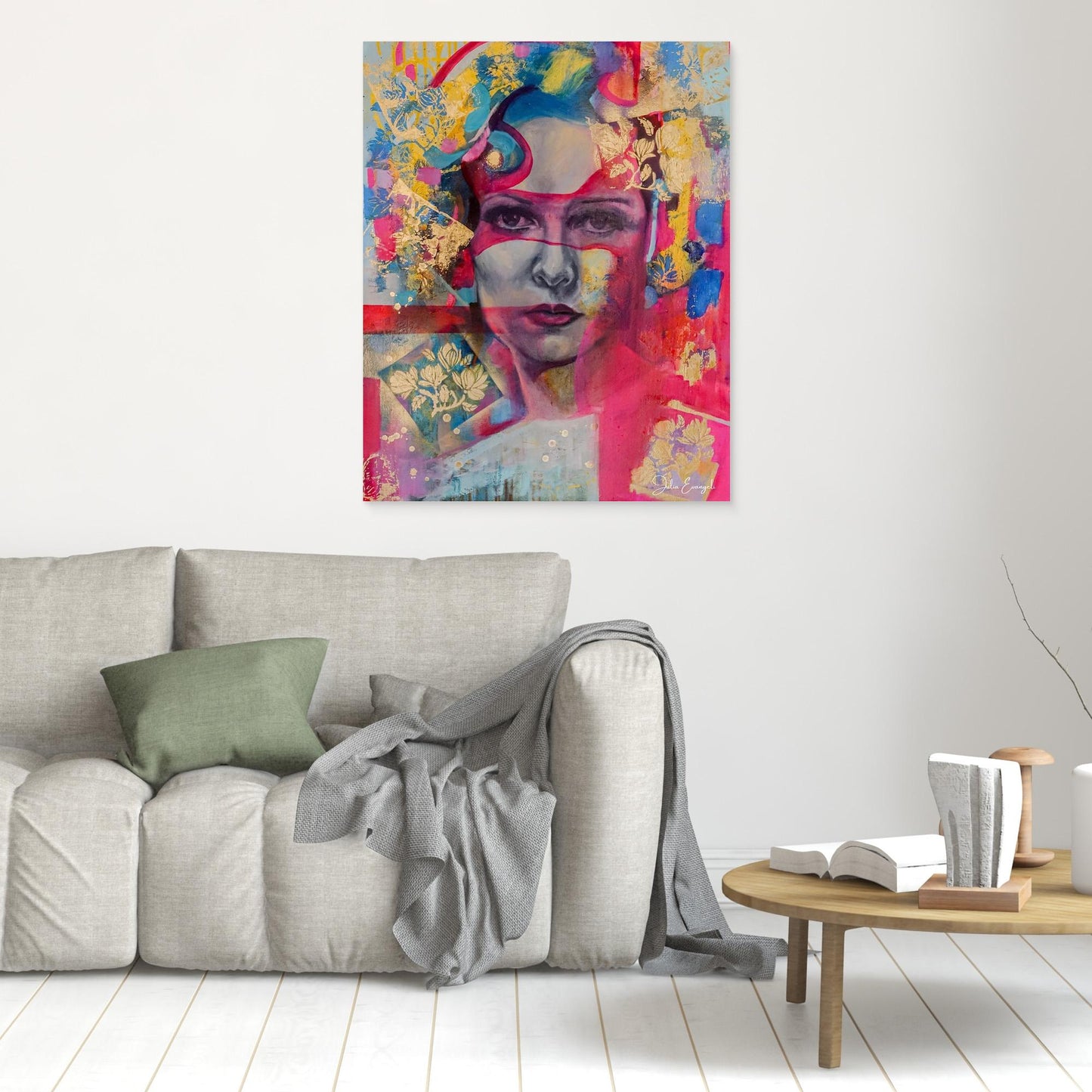 Lady in pink. Print on Canvas