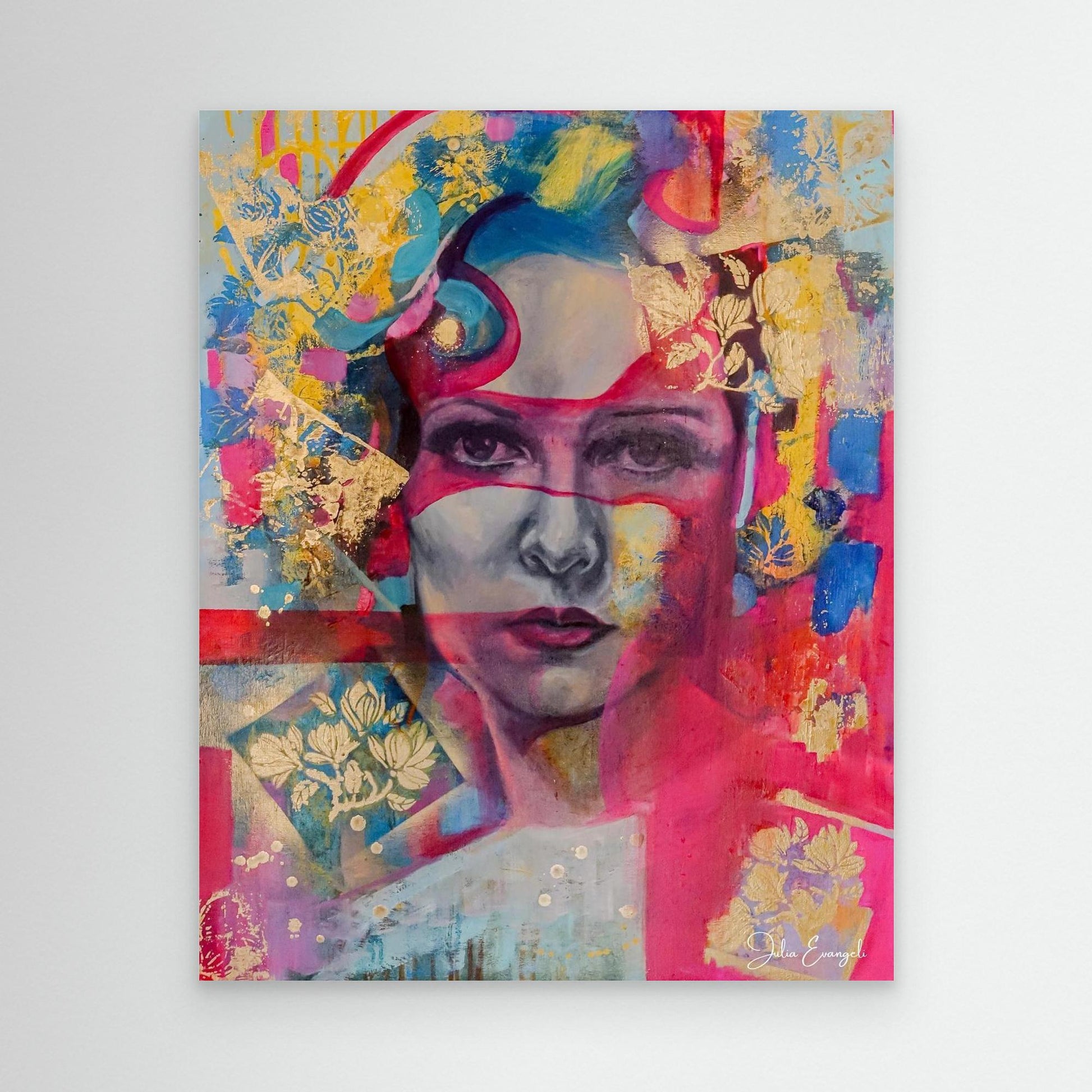 Lady in pink. Print on Canvas