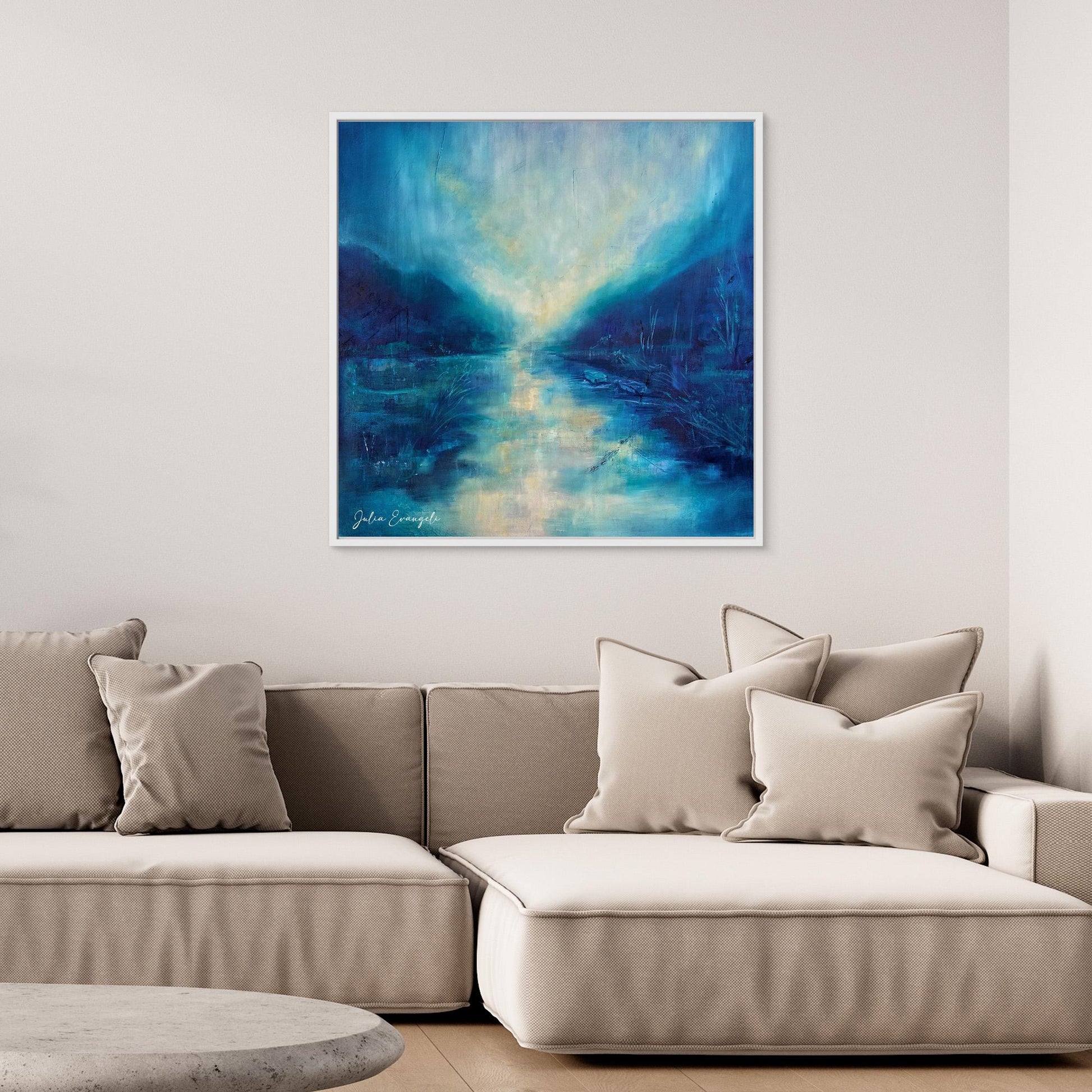 Blue Abstract Landscape 1 - Print on canvas