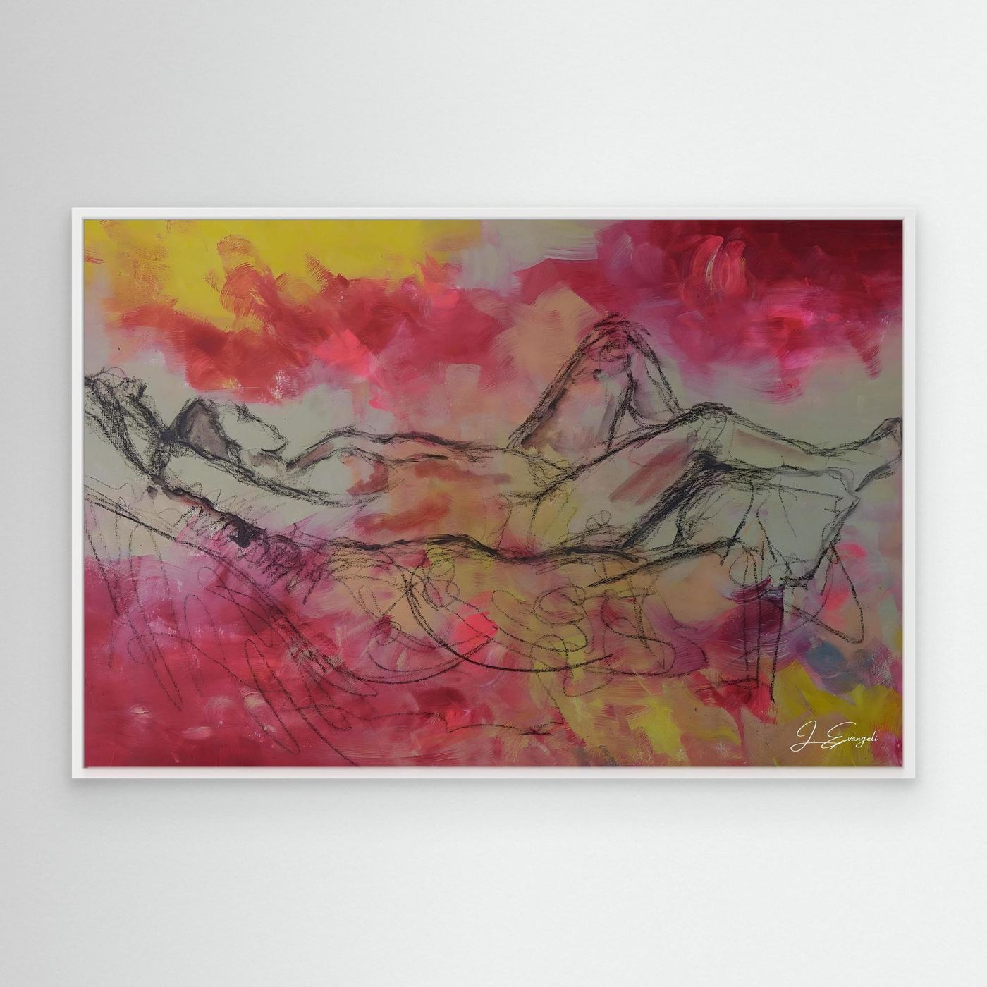 Reclining in Pink - Print on Canvas