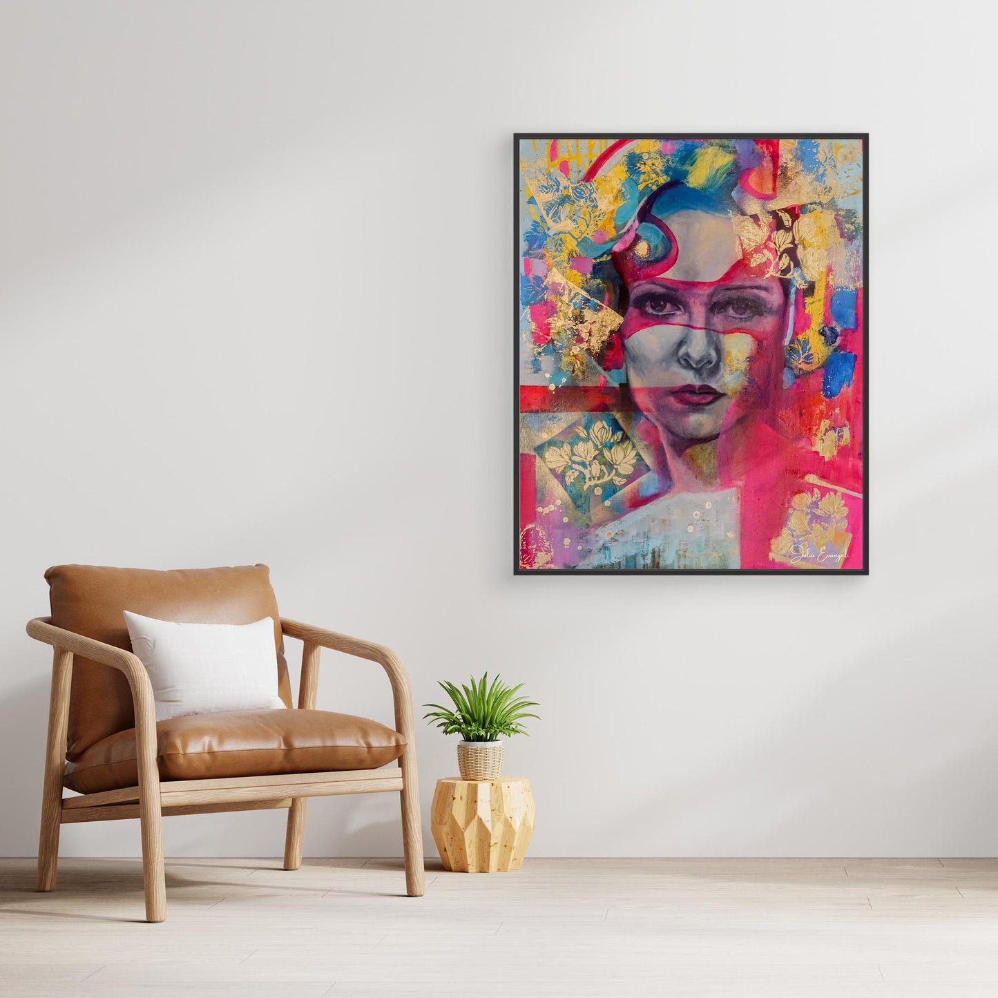 Lady in pink. Print on Canvas