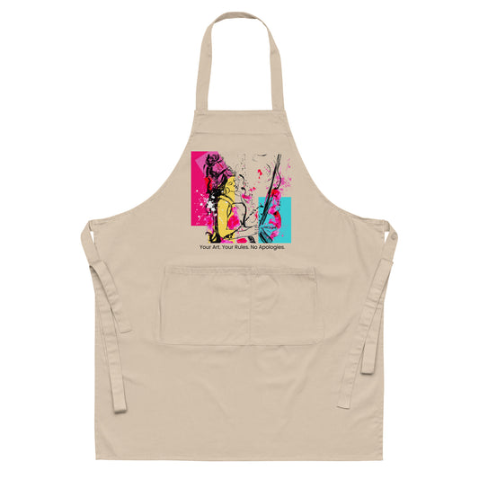 Organic cotton apron. Your Art. Your Rules. No apologies.