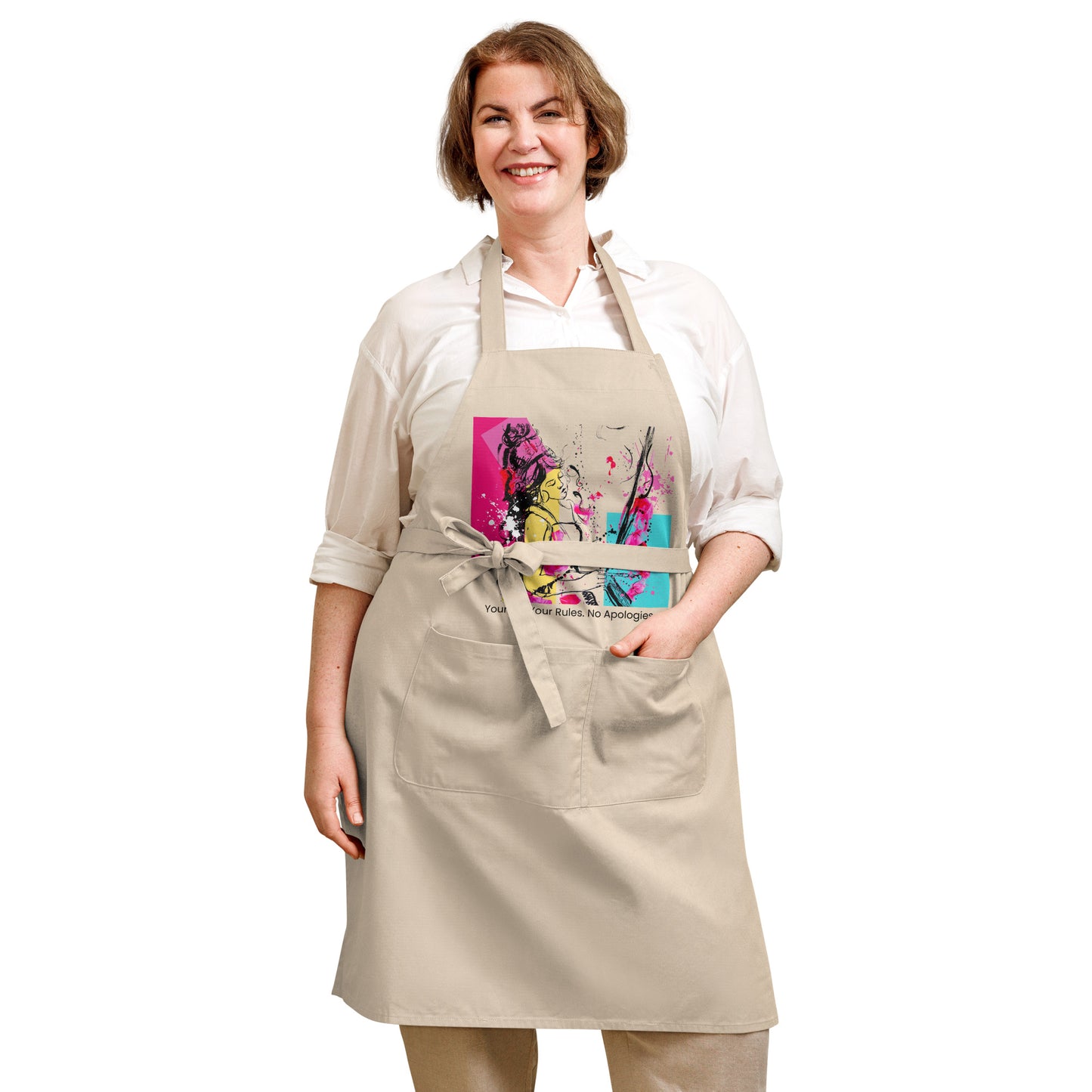 Organic cotton apron. Your Art. Your Rules. No apologies.