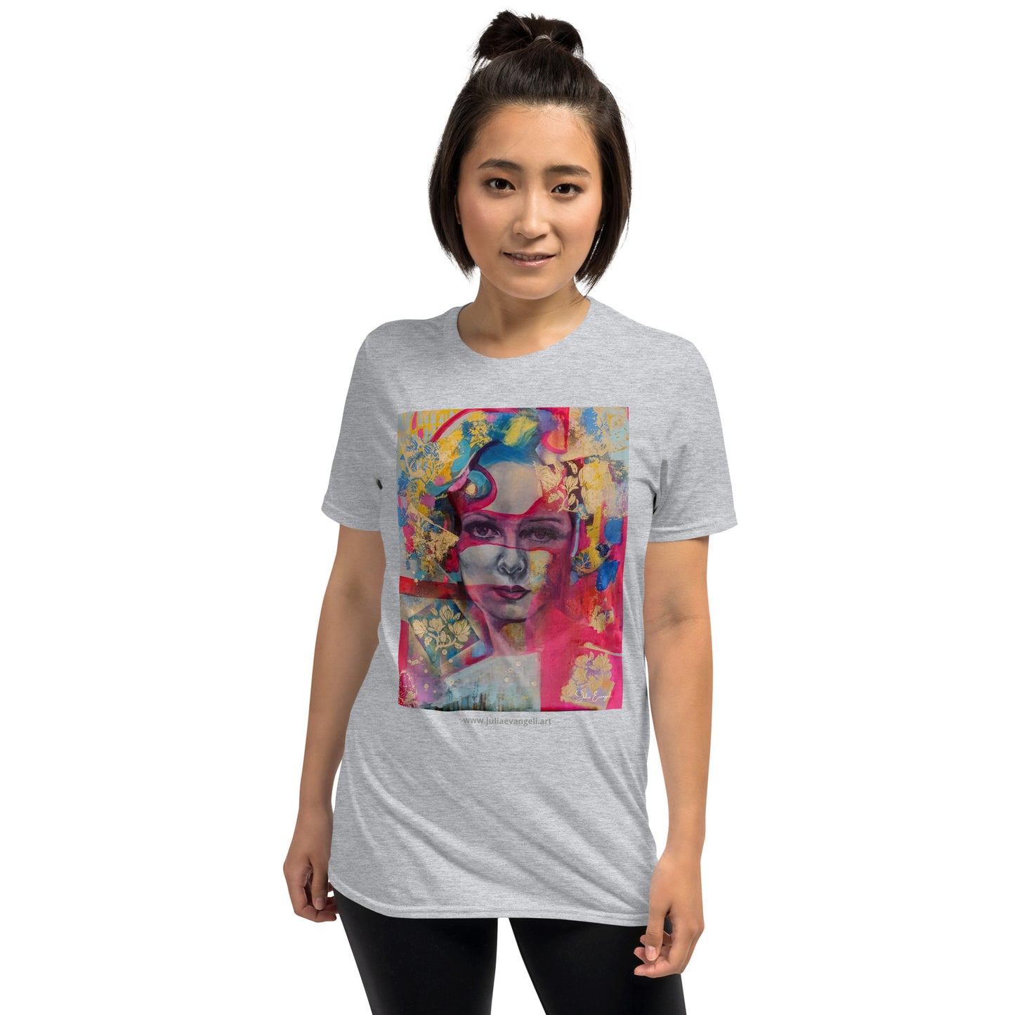 Short-Sleeve Unisex T-Shirt Lady in Pink.