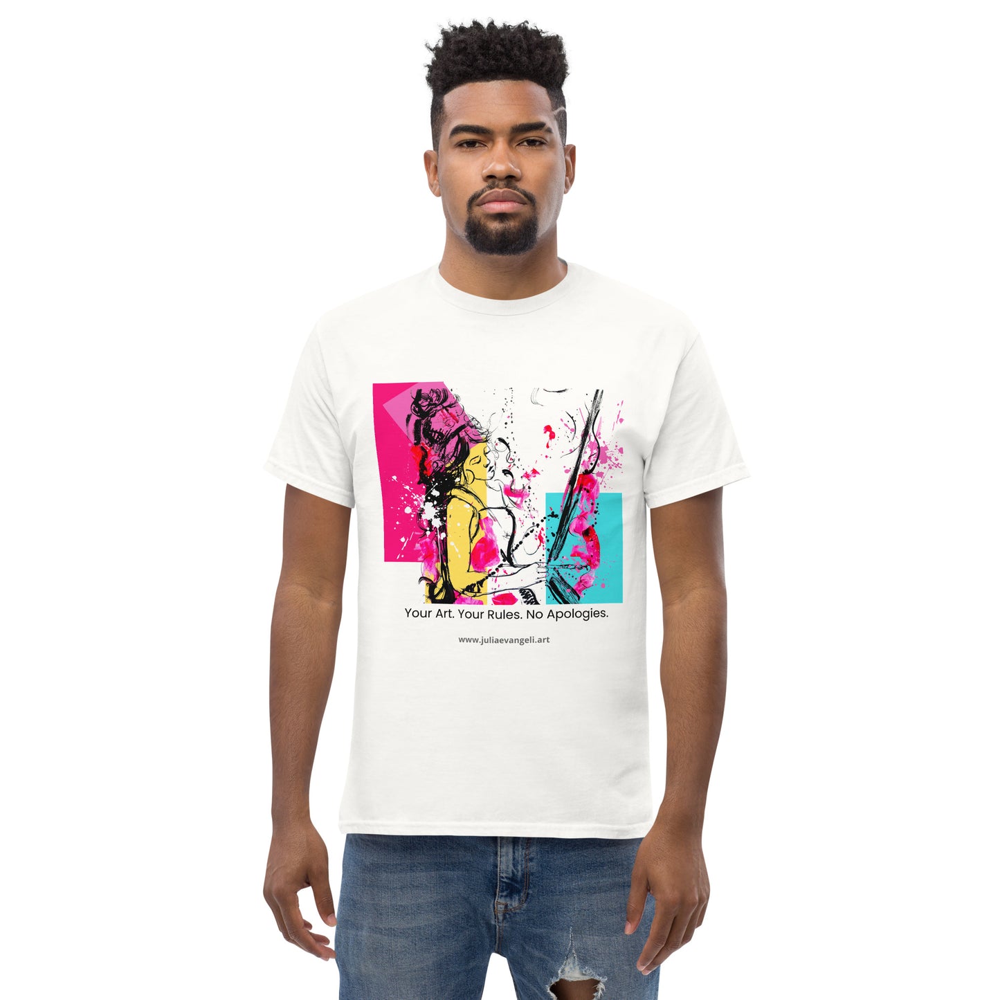 Unisex classic tee Your Art. Your Rules. No Apologies. Available in 5 colours