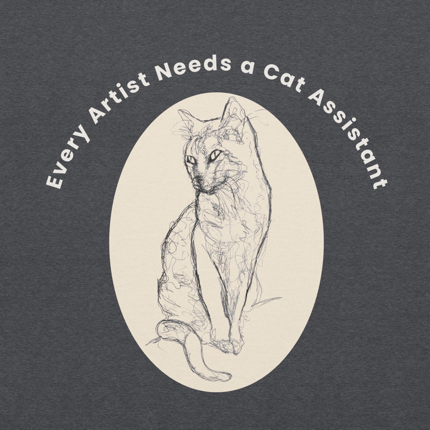 Unisex Hoodie every artist need a cat assistant. Available in 5 colours.