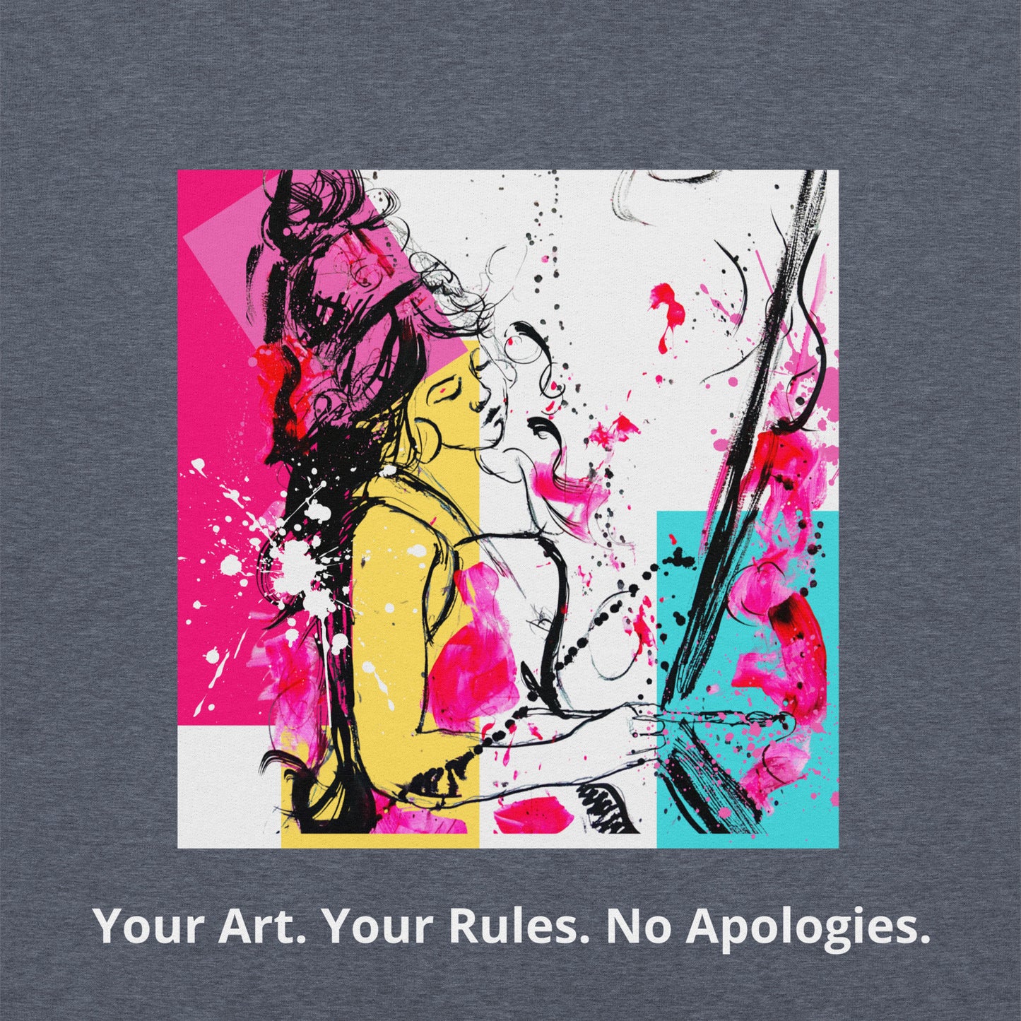 Unisex Hoodie dark. Your Art, Your rules, no apologies. Available in 5 colours