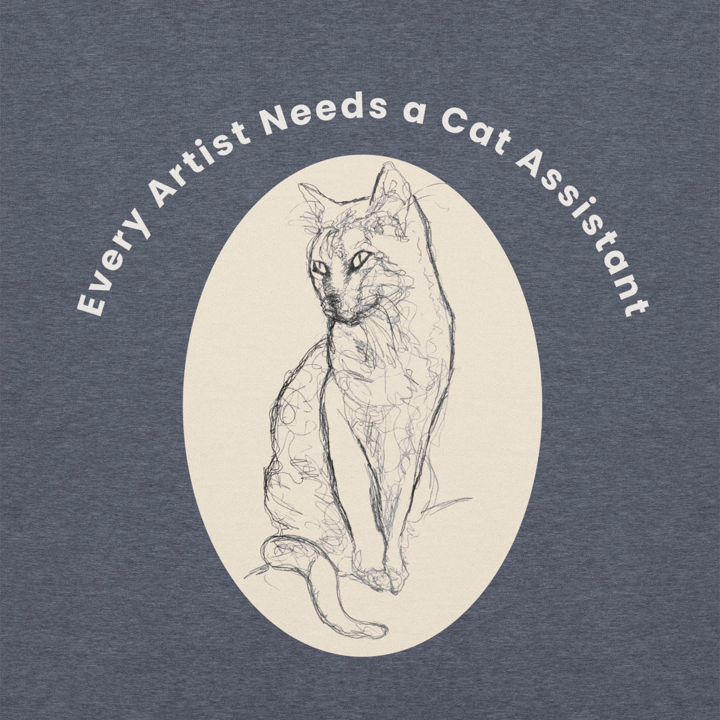 Unisex Hoodie every artist need a cat assistant. Available in 5 colours.