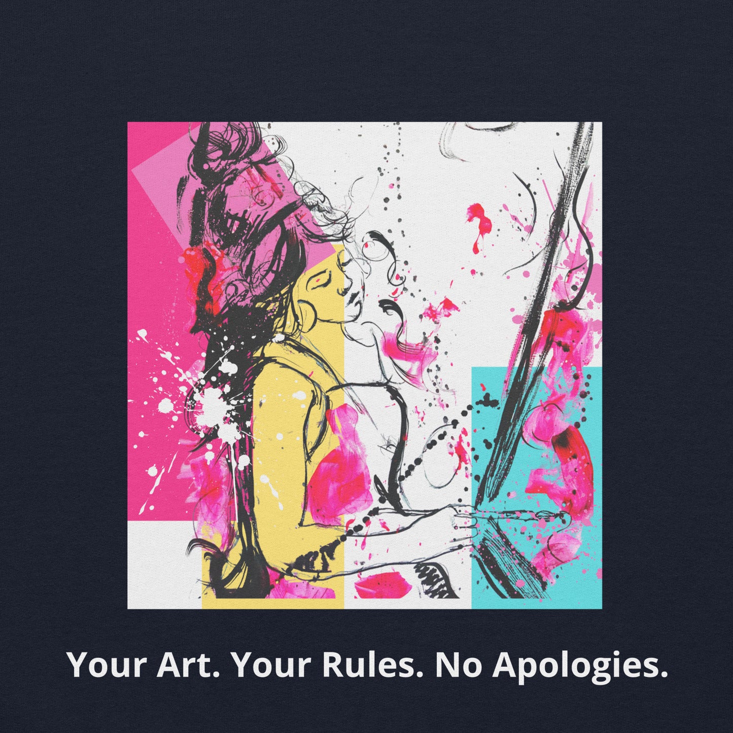 Unisex Hoodie dark. Your Art, Your rules, no apologies. Available in 5 colours