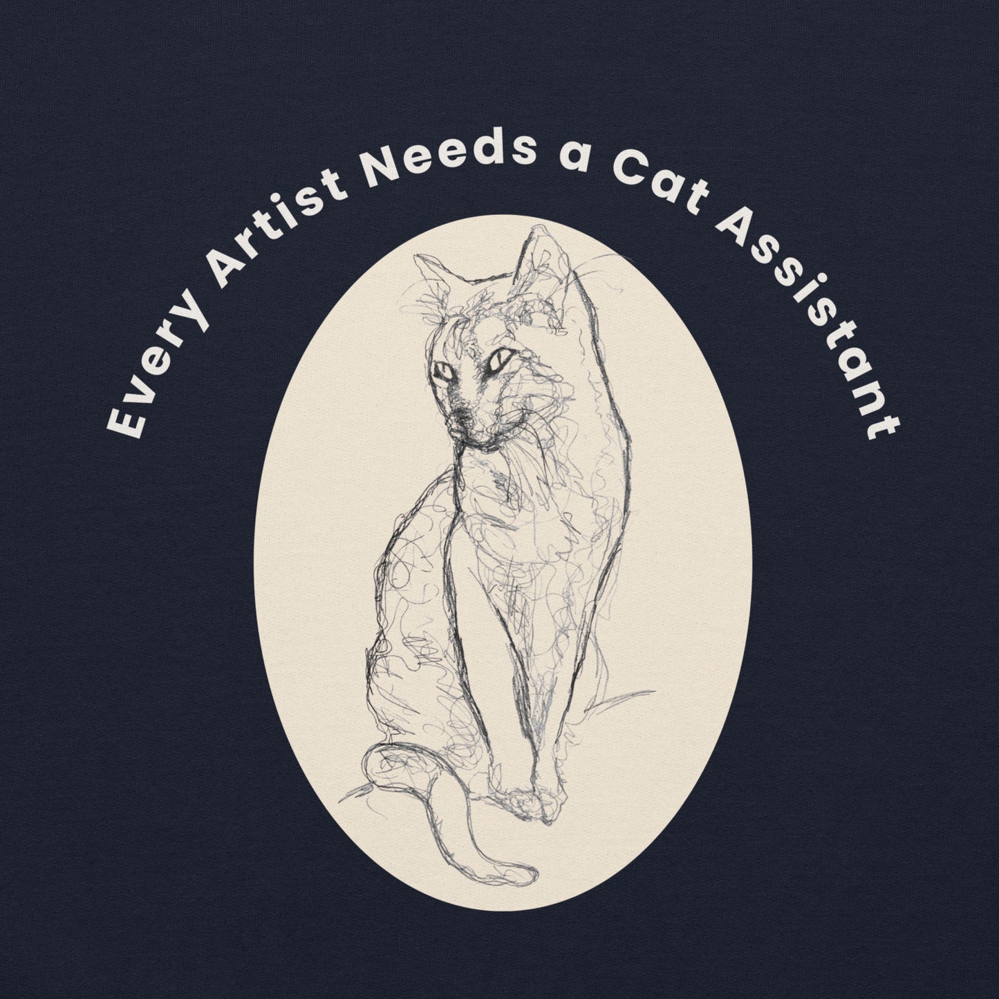 Unisex Hoodie every artist need a cat assistant. Available in 5 colours.